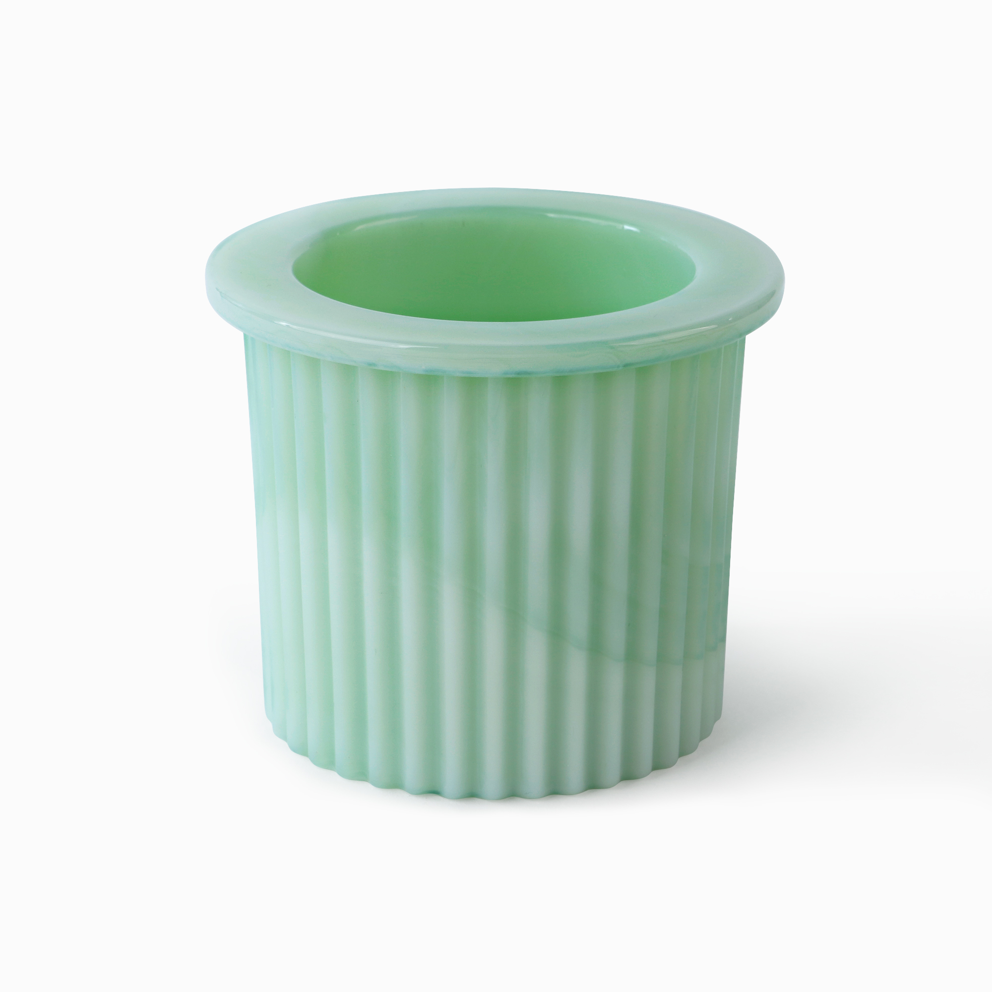 GLASS POT random green 4